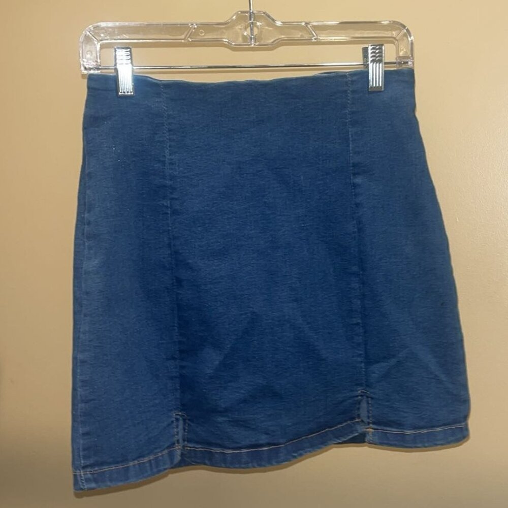 faux denim skirt
